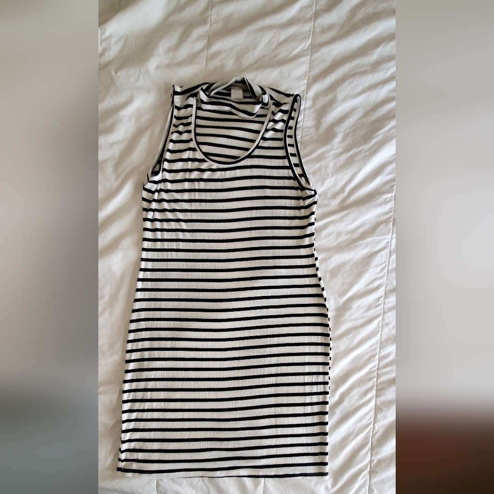 Black and White Striped Dress